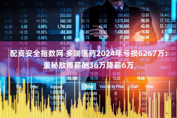 配资安全指数网 多瑞医药2024年亏损6267万：董秘敖博薪酬36万降薪6万
